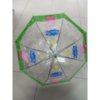 Зонт детский  r-50см, прозрачный, полуавтомат в кор.Пепа