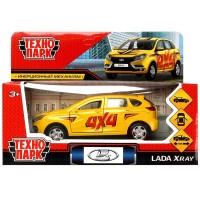Машина металл LADA XRAY СПОРТ 12 см, двери, багаж, инерц.желтый кор. Технопарк в кор.2*36шт